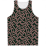 Christmas Candy Cane Pattern Print Men's Tank Top