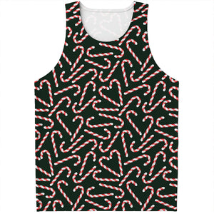 Christmas Candy Cane Pattern Print Men's Tank Top