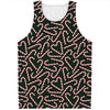 Christmas Candy Cane Pattern Print Men's Tank Top