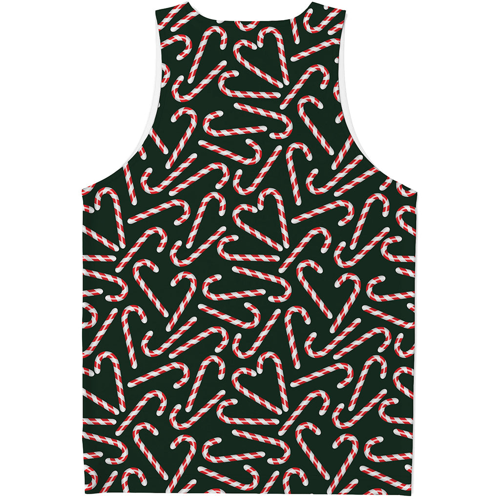 Christmas Candy Cane Pattern Print Men's Tank Top