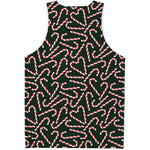 Christmas Candy Cane Pattern Print Men's Tank Top