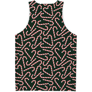 Christmas Candy Cane Pattern Print Men's Tank Top