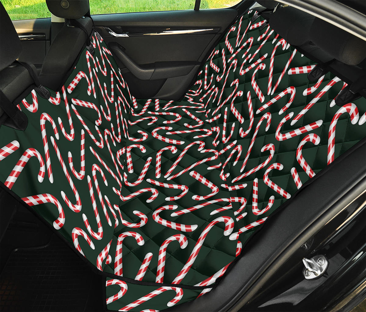 Christmas Candy Cane Pattern Print Pet Car Back Seat Cover