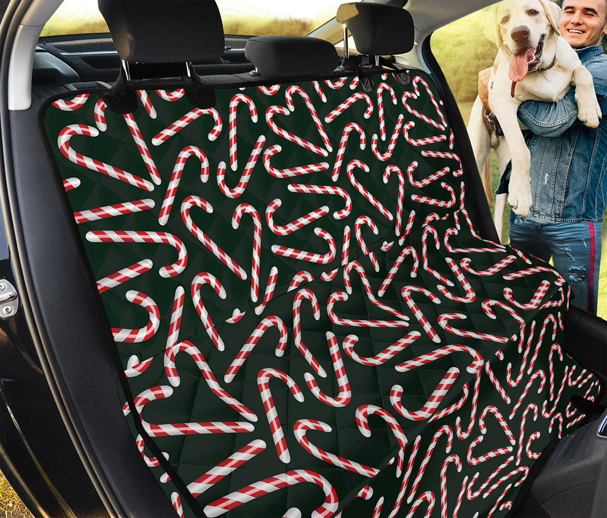 Christmas Candy Cane Pattern Print Pet Car Back Seat Cover