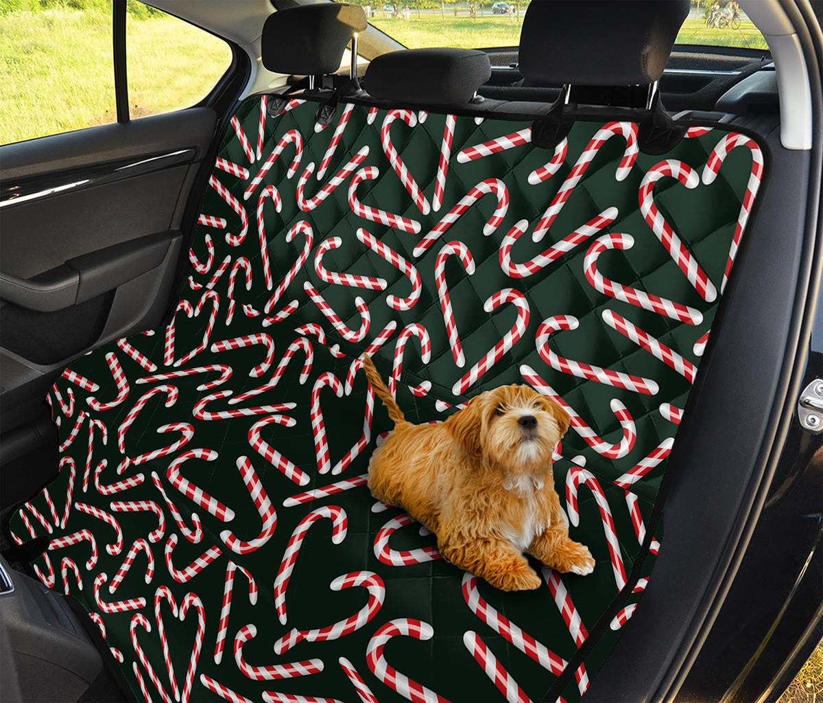 Christmas Candy Cane Pattern Print Pet Car Back Seat Cover