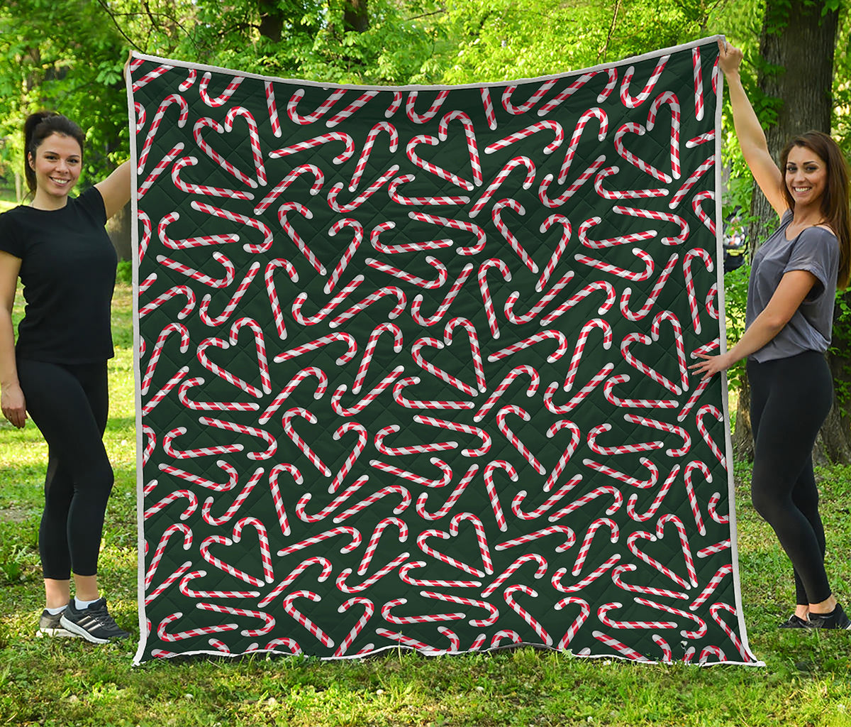 Christmas Candy Cane Pattern Print Quilt