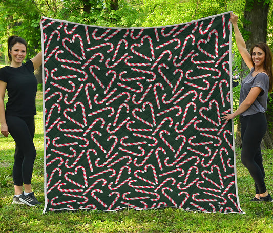 Christmas Candy Cane Pattern Print Quilt