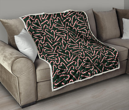 Christmas Candy Cane Pattern Print Quilt