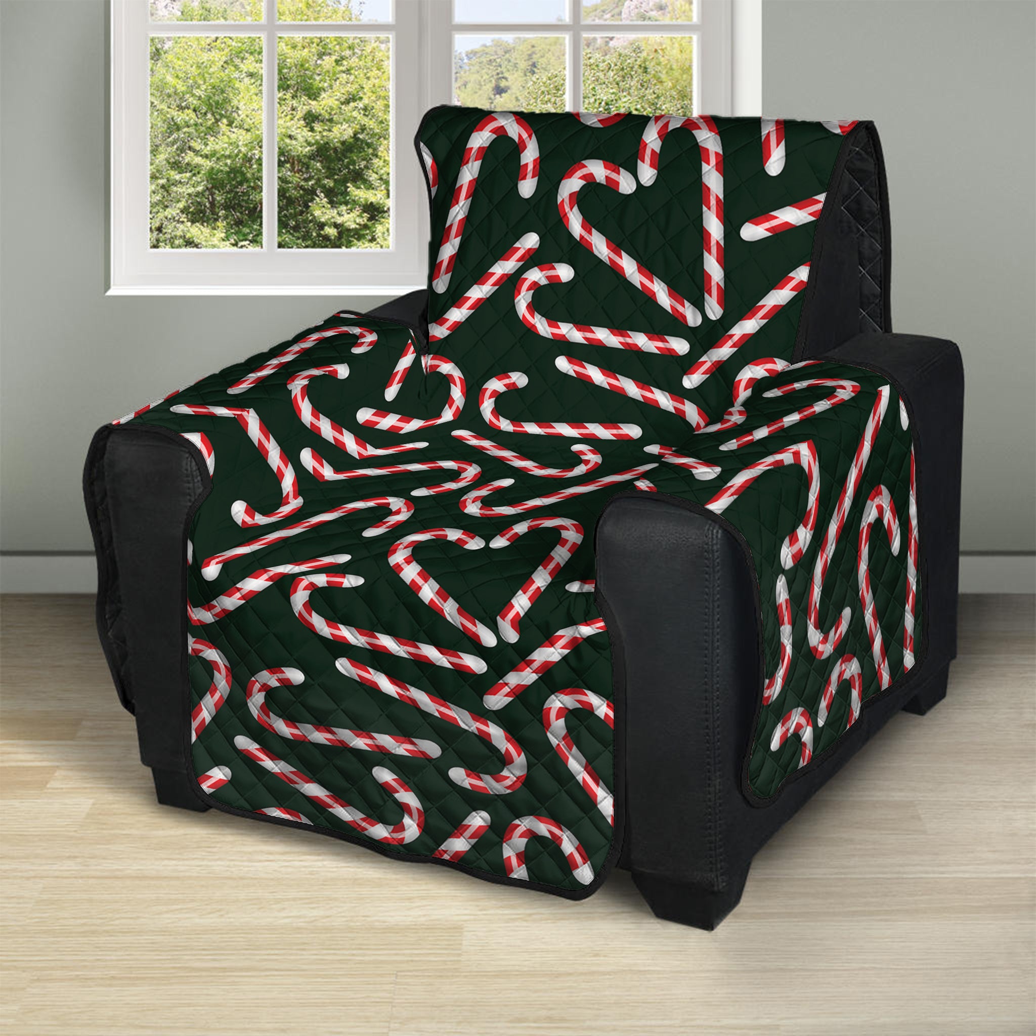 Christmas Candy Cane Pattern Print Recliner Protector