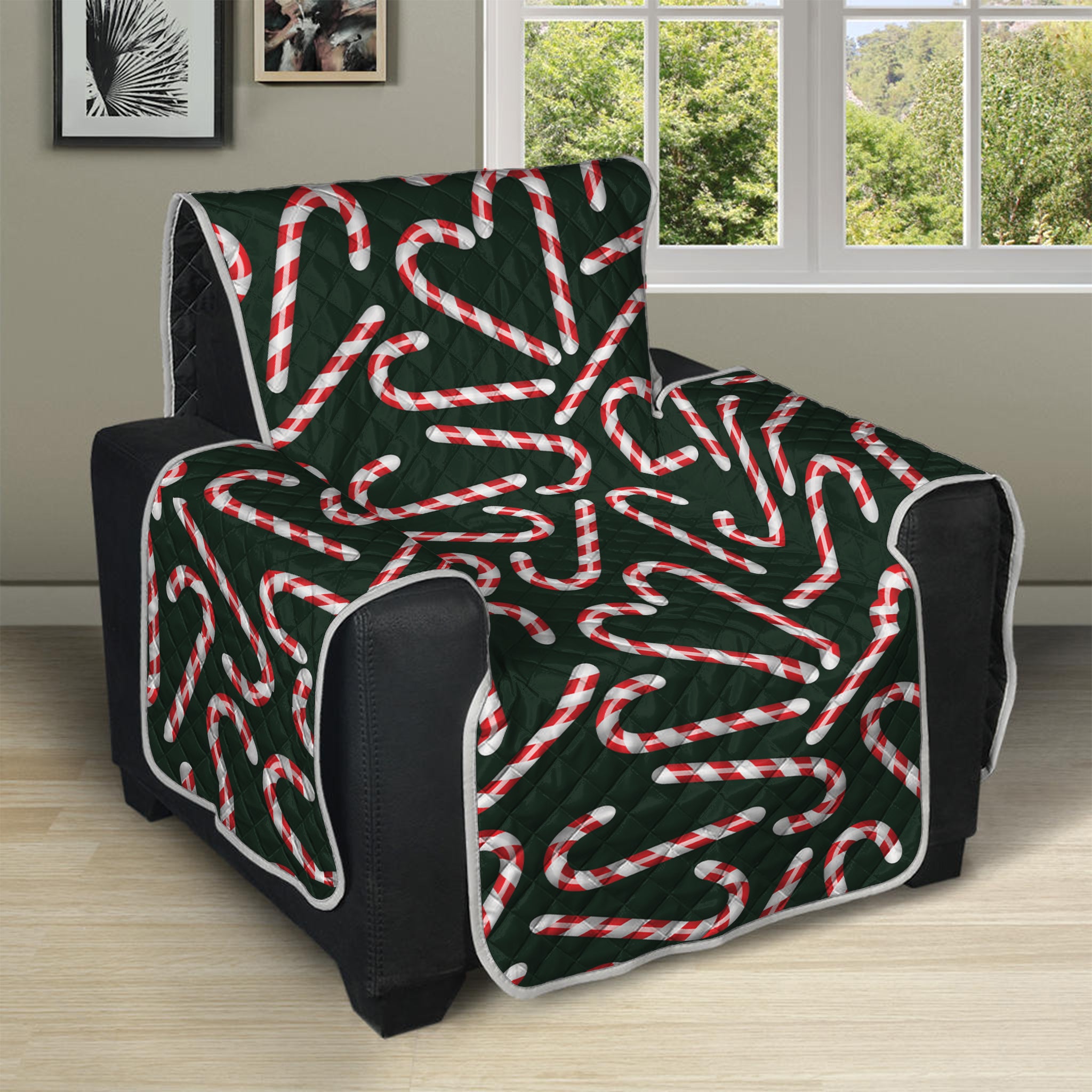 Christmas Candy Cane Pattern Print Recliner Protector