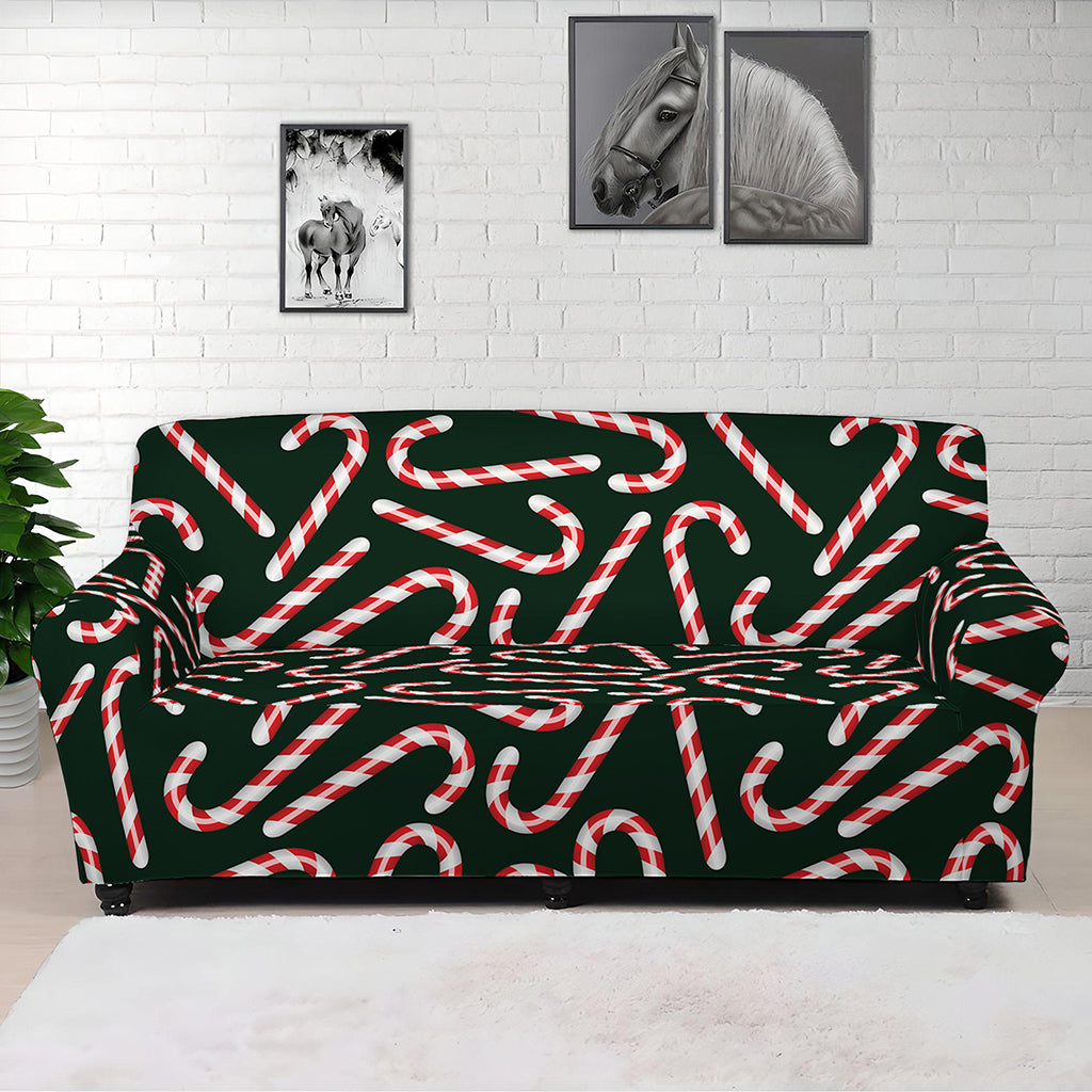 Christmas Candy Cane Pattern Print Sofa Cover