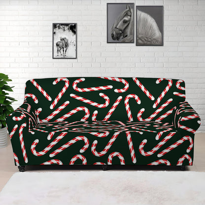 Christmas Candy Cane Pattern Print Sofa Cover