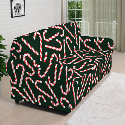 Christmas Candy Cane Pattern Print Sofa Cover