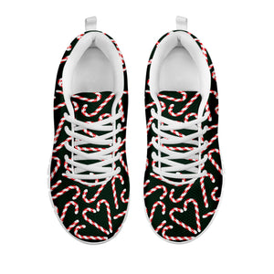 Christmas Candy Cane Pattern Print White Sneakers