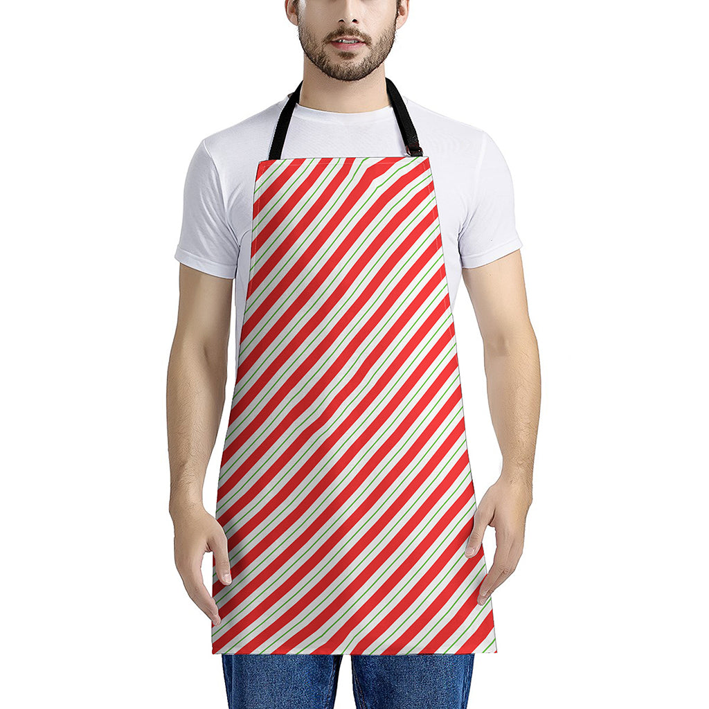 Christmas Candy Cane Stripe Print Apron