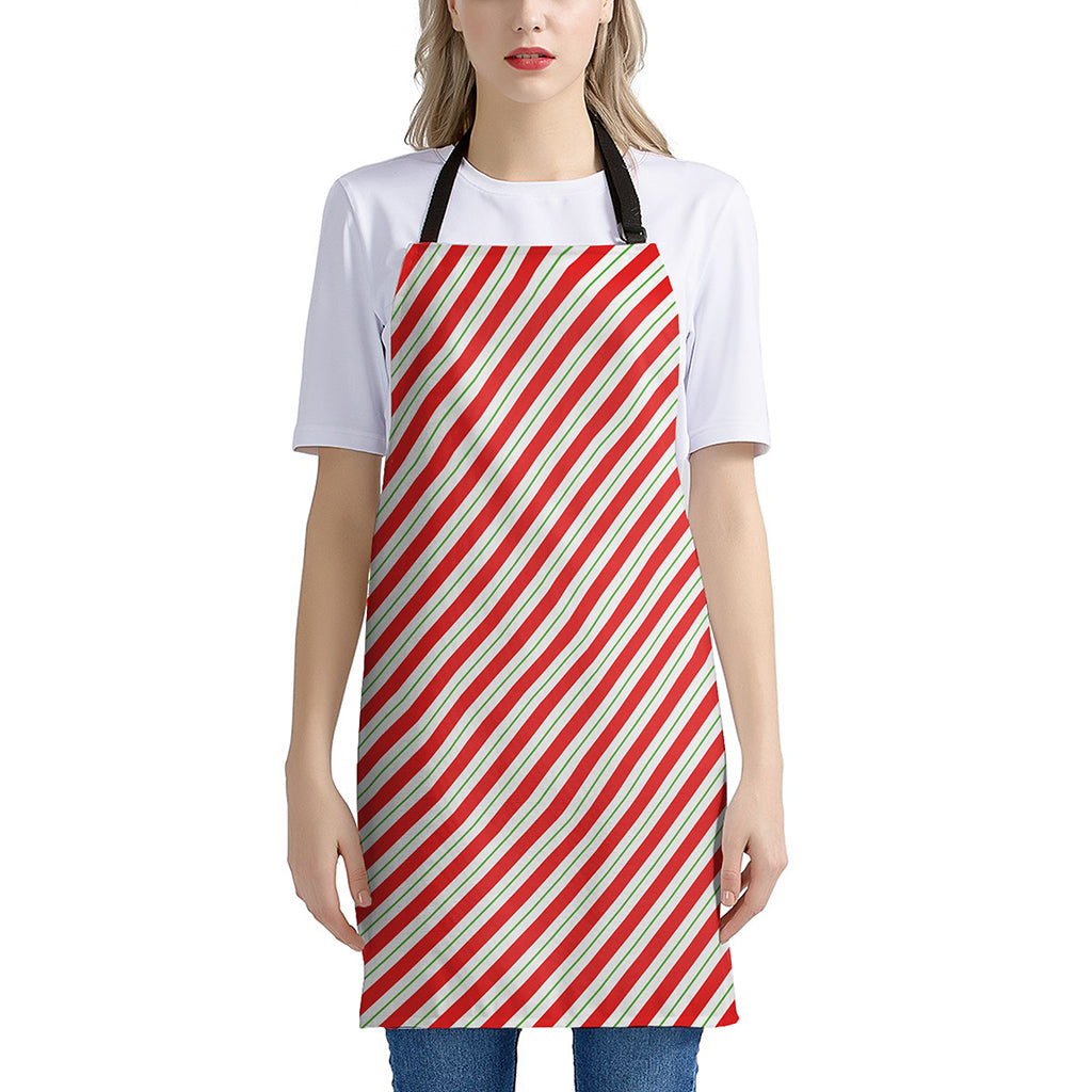 Christmas Candy Cane Stripe Print Apron