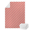 Christmas Candy Cane Stripe Print Blanket