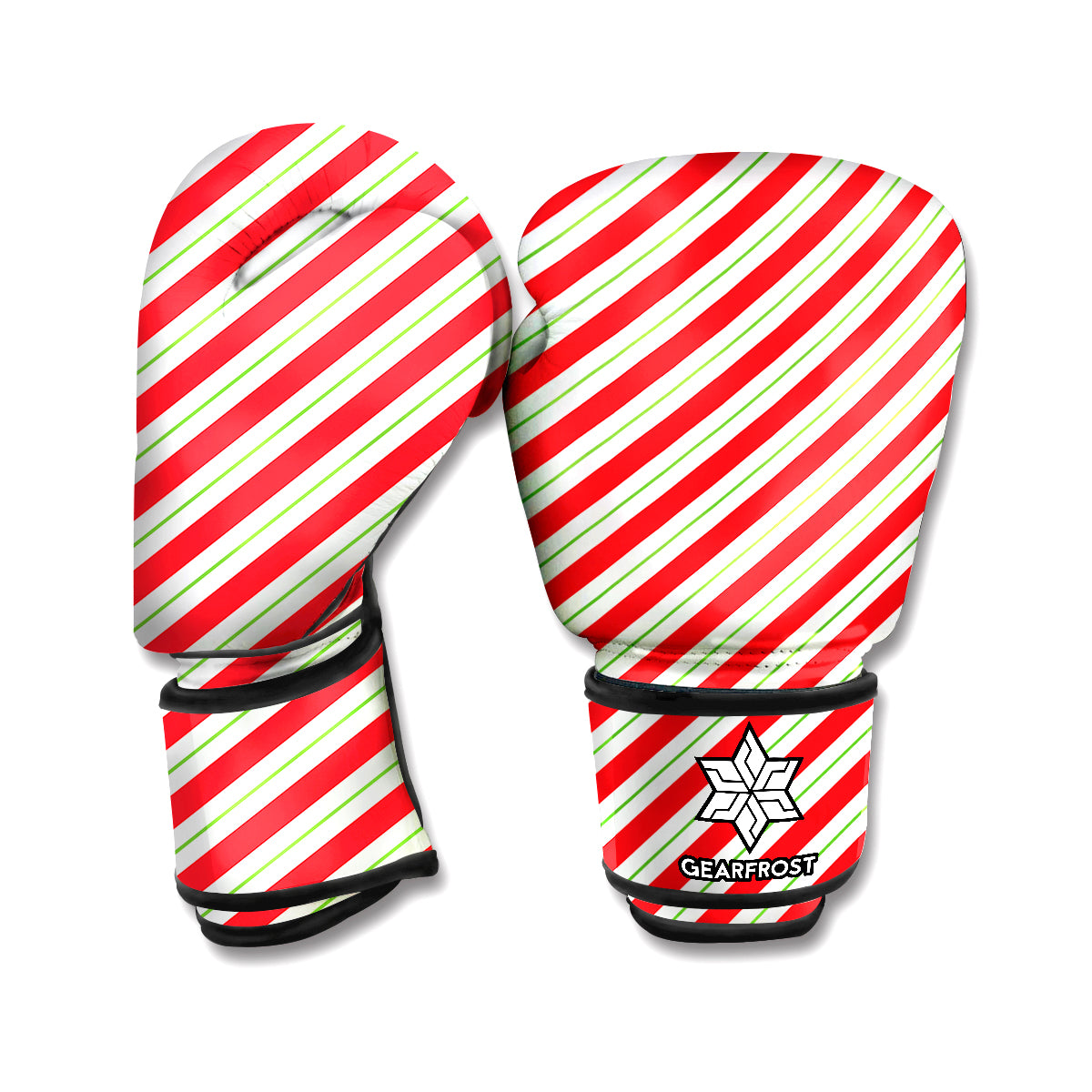 Christmas Candy Cane Stripe Print Boxing Gloves
