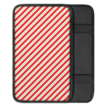 Christmas Candy Cane Stripe Print Car Center Console Cover