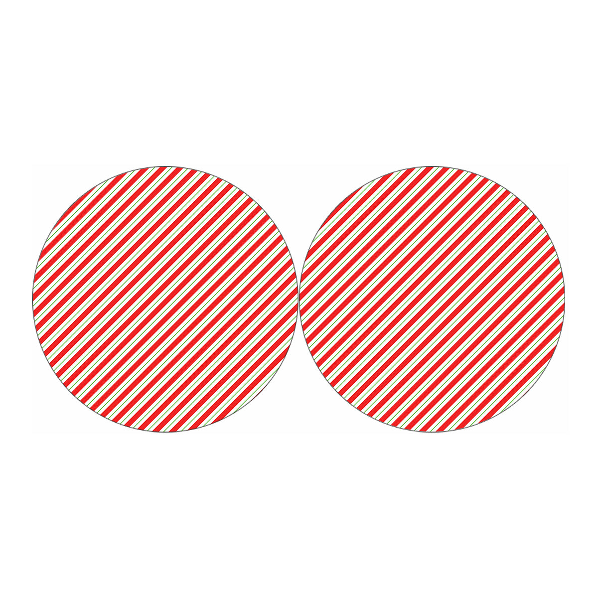 Christmas Candy Cane Stripe Print Car Coasters