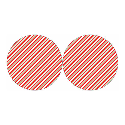 Christmas Candy Cane Stripe Print Car Coasters