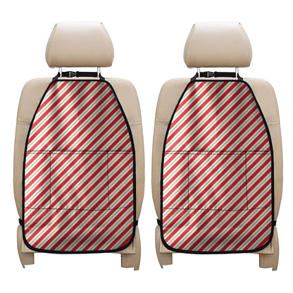 Christmas Candy Cane Stripe Print Car Seat Organizers