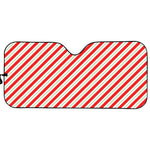 Christmas Candy Cane Stripe Print Car Sun Shade