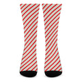 Christmas Candy Cane Stripe Print Crew Socks