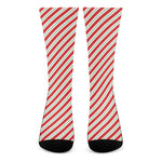 Christmas Candy Cane Stripe Print Crew Socks