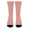 Christmas Candy Cane Stripe Print Crew Socks