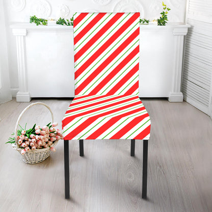 Christmas Candy Cane Stripe Print Dining Chair Slipcover