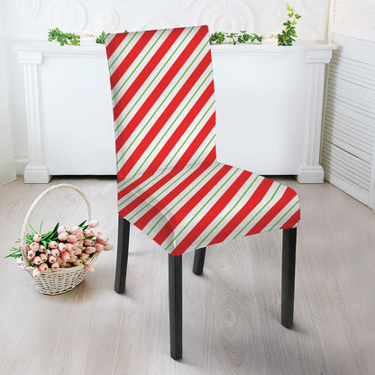Christmas Candy Cane Stripe Print Dining Chair Slipcover