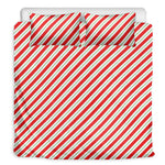 Christmas Candy Cane Stripe Print Duvet Cover Bedding Set
