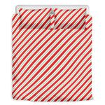 Christmas Candy Cane Stripe Print Duvet Cover Bedding Set