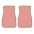 Christmas Candy Cane Stripe Print Front Car Floor Mats
