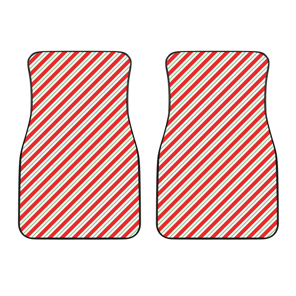 Christmas Candy Cane Stripe Print Front Car Floor Mats