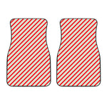 Christmas Candy Cane Stripe Print Front Car Floor Mats