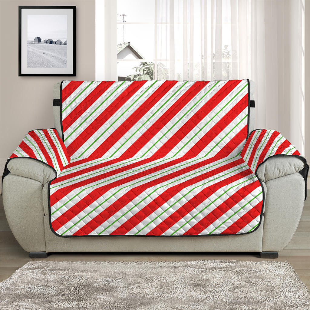 Christmas Candy Cane Stripe Print Half Sofa Protector