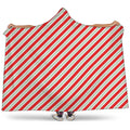 Christmas Candy Cane Stripe Print Hooded Blanket