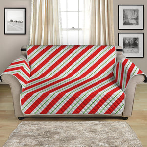 Christmas Candy Cane Stripe Print Loveseat Protector