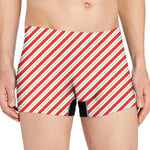 Christmas Candy Cane Stripe Print Men's Boxer Briefs