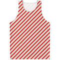 Christmas Candy Cane Stripe Print Men's Tank Top