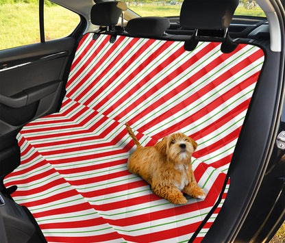 Christmas Candy Cane Stripe Print Pet Car Back Seat Cover