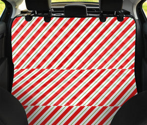 Christmas Candy Cane Stripe Print Pet Car Back Seat Cover