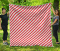 Christmas Candy Cane Stripe Print Quilt