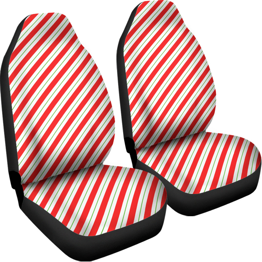 Christmas Candy Cane Stripe Print Universal Fit Car Seat Covers