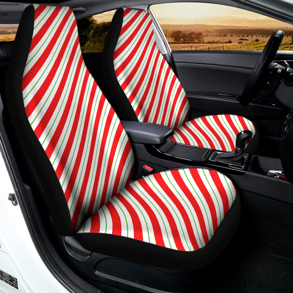 Christmas Candy Cane Stripe Print Universal Fit Car Seat Covers