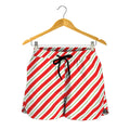 Christmas Candy Cane Stripe Print Women's Shorts