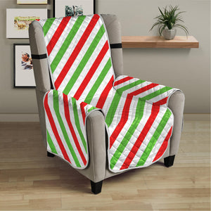 Christmas Candy Cane Striped Print Armchair Protector