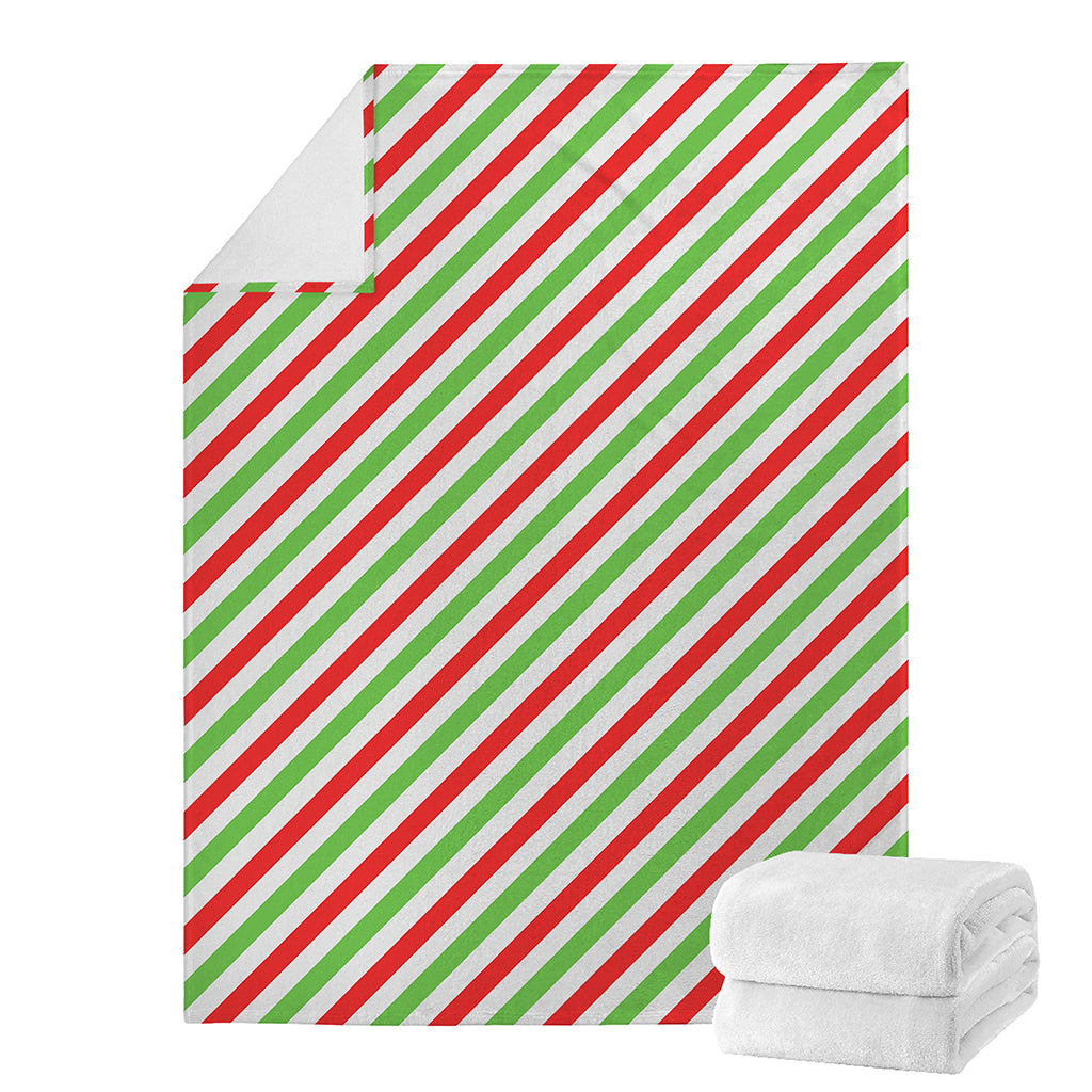 Christmas Candy Cane Striped Print Blanket